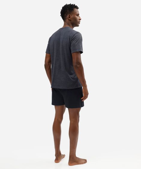 pijama curto masculino com algodão azul