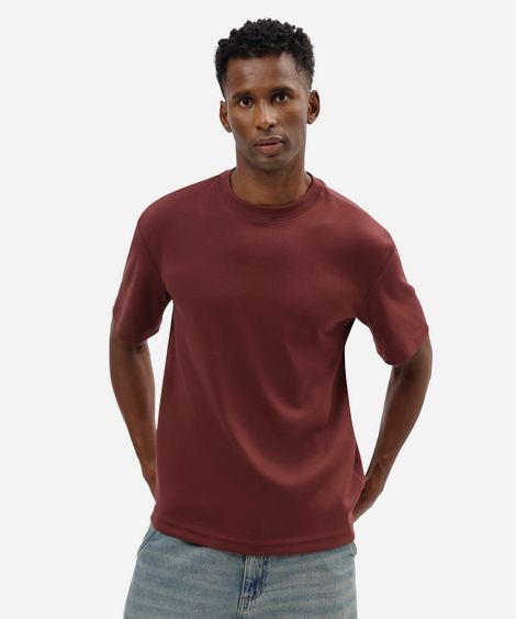 camiseta masculina de algodão peruano vinho