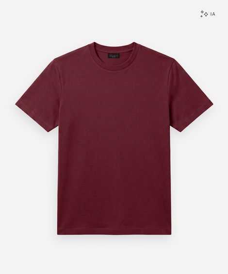 camiseta masculina de algodão peruano vinho