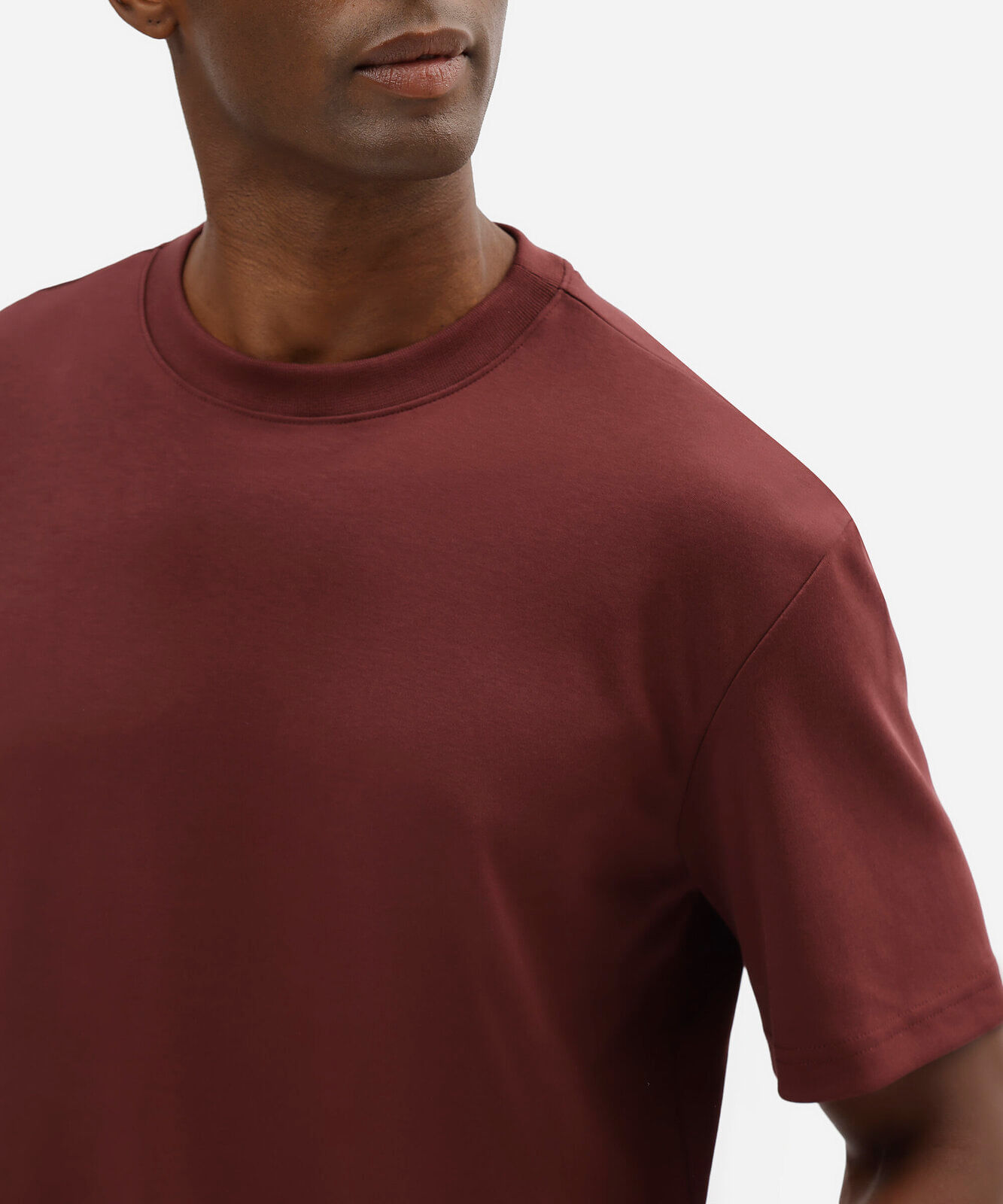 camiseta masculina de algodão peruano vinho