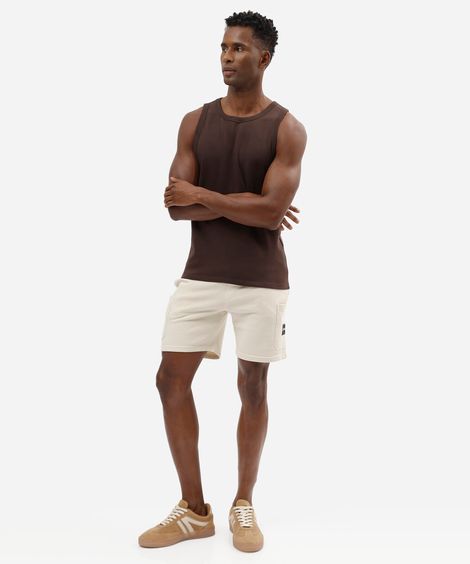 bermuda jogger masculina de moletom off white