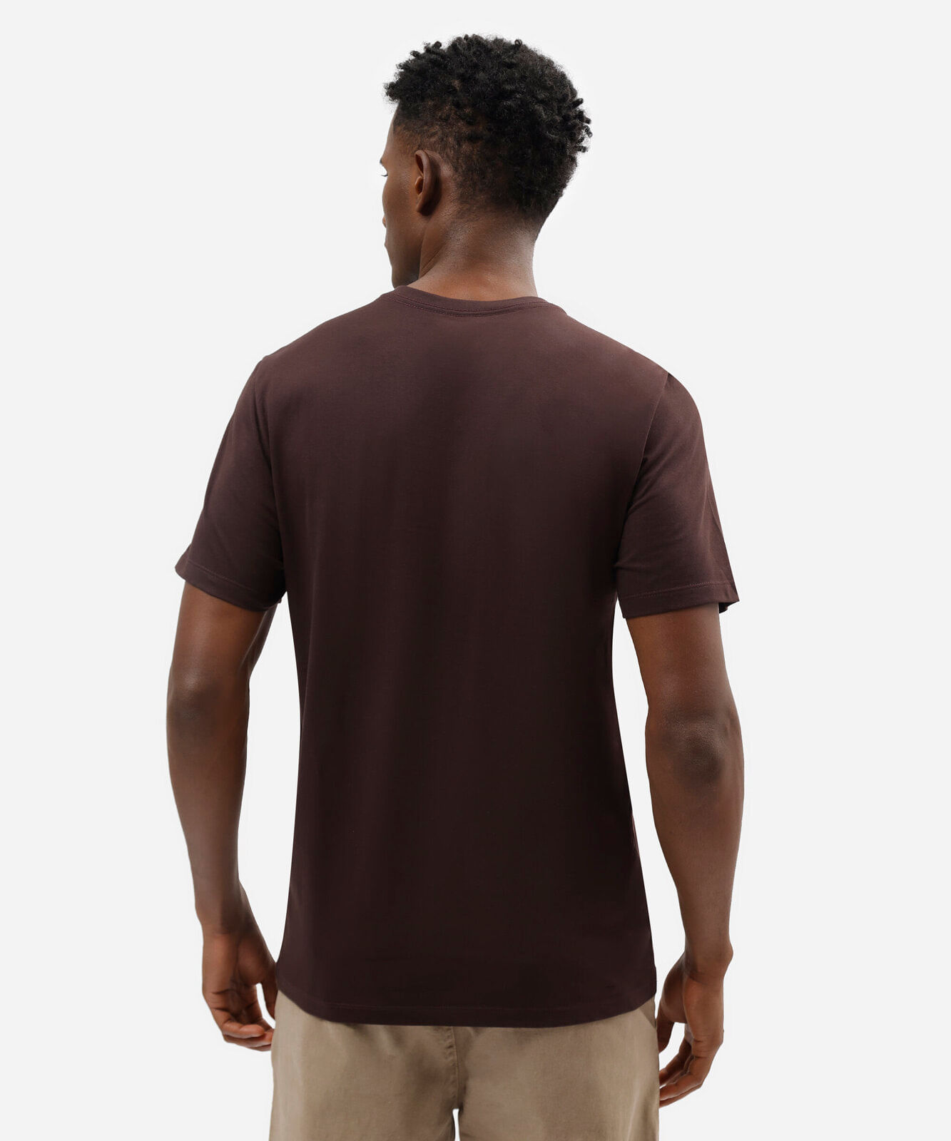 camiseta masculina de algodão básica manga curta vinho