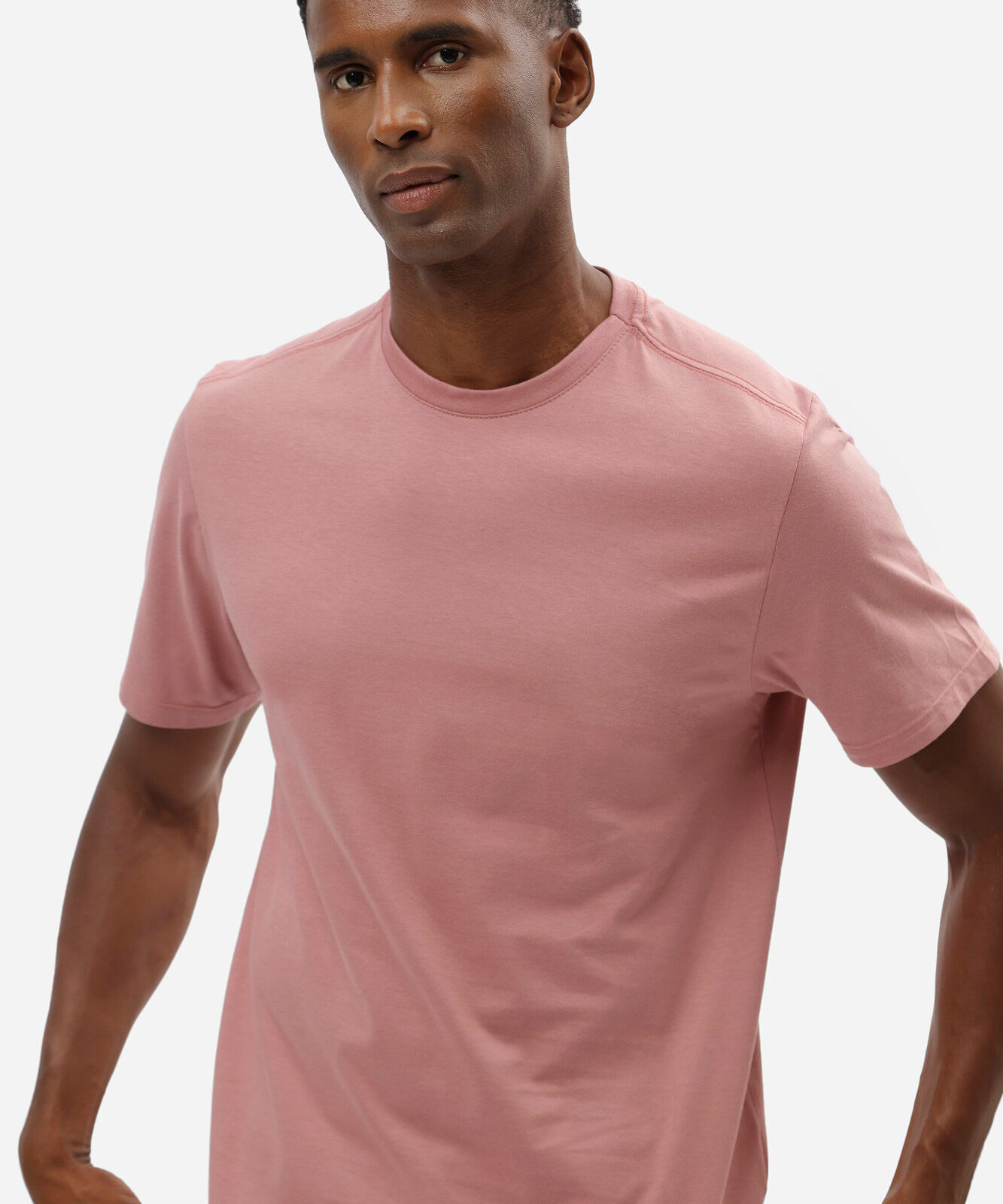 camiseta masculina de algodão básica manga curta rosa