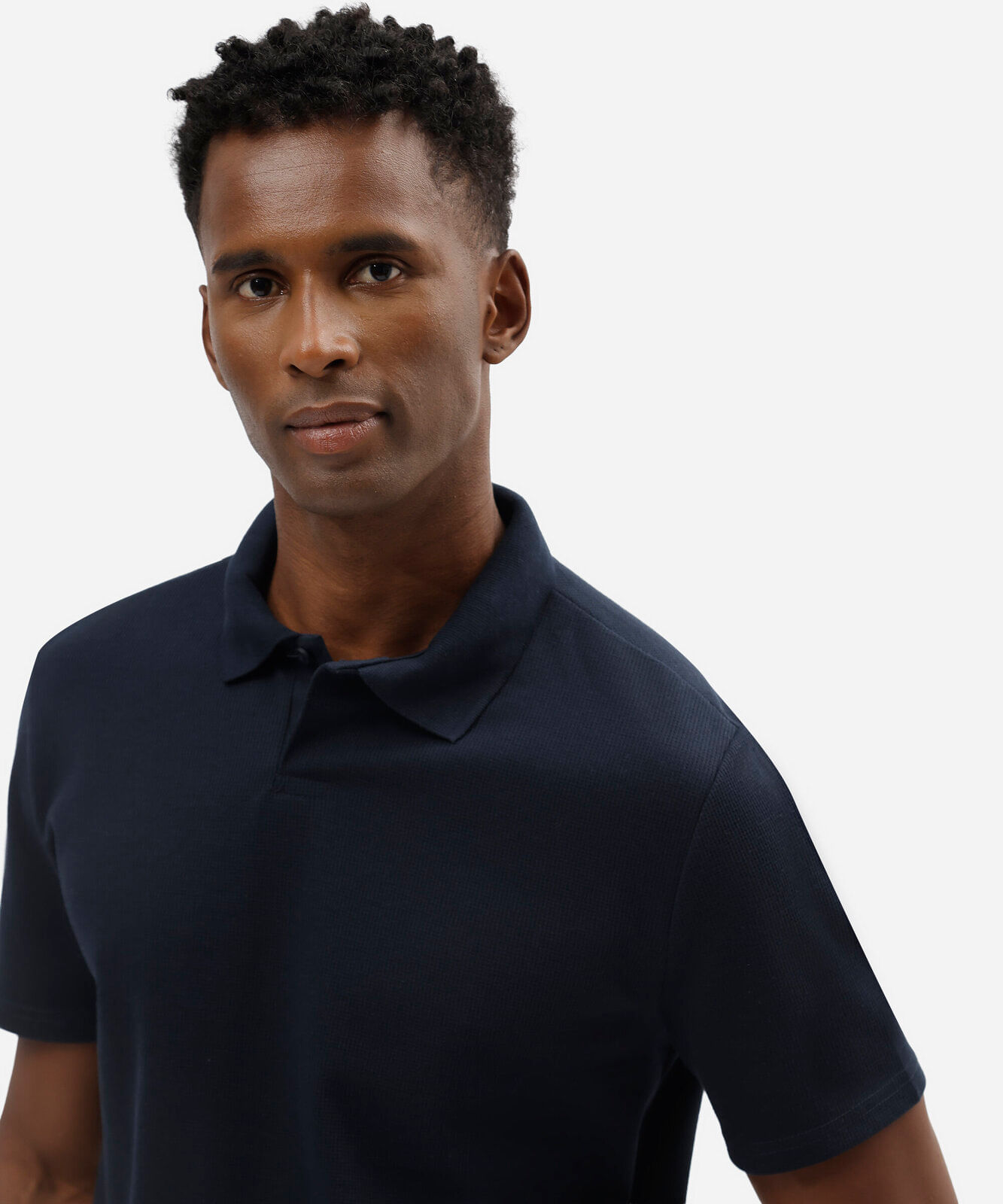 polo masculina texturizada azul