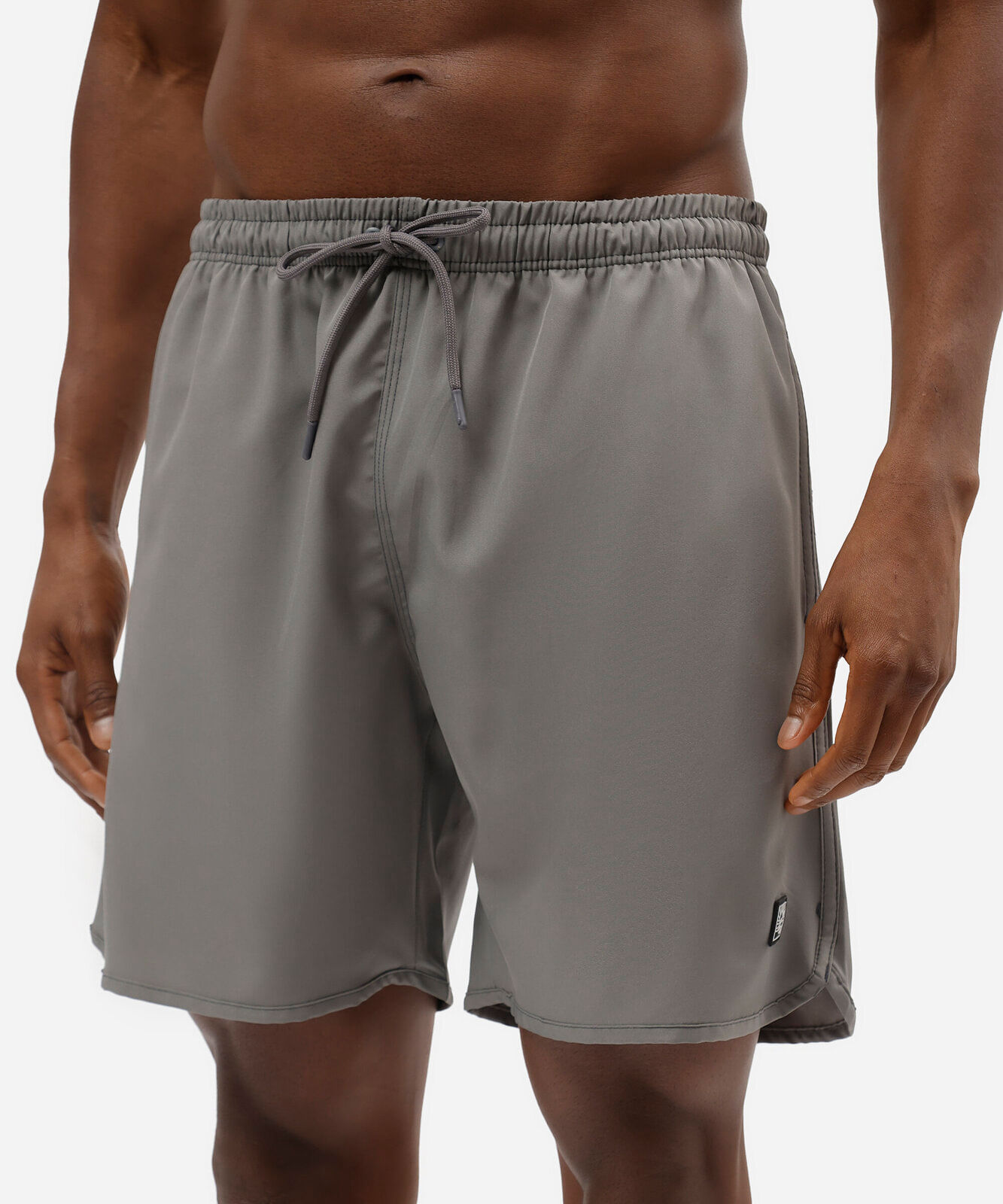 short masculino cós elástico bolso com zíper cinza