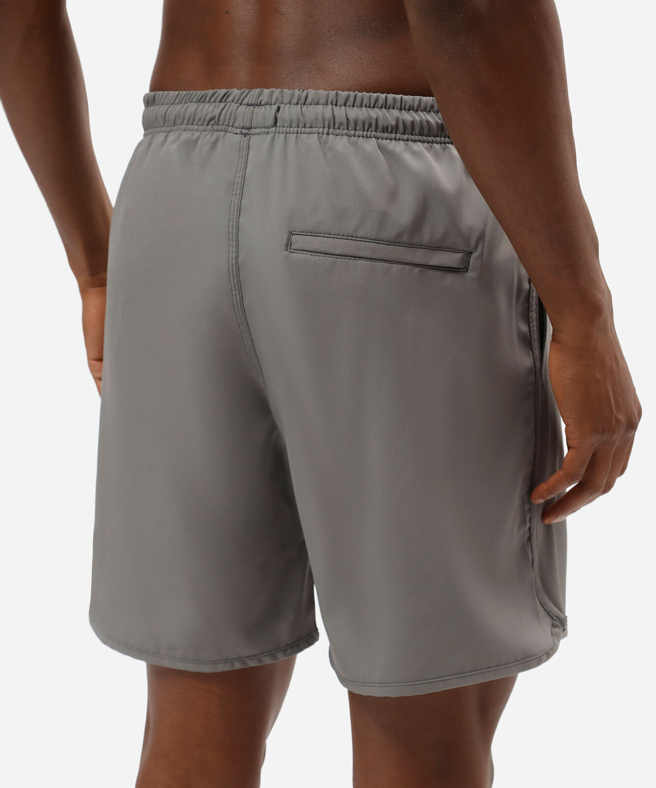 short masculino cós elástico bolso com zíper cinza