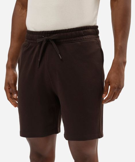 bermuda masculina de moletom french terry com cordão clock house marrom
