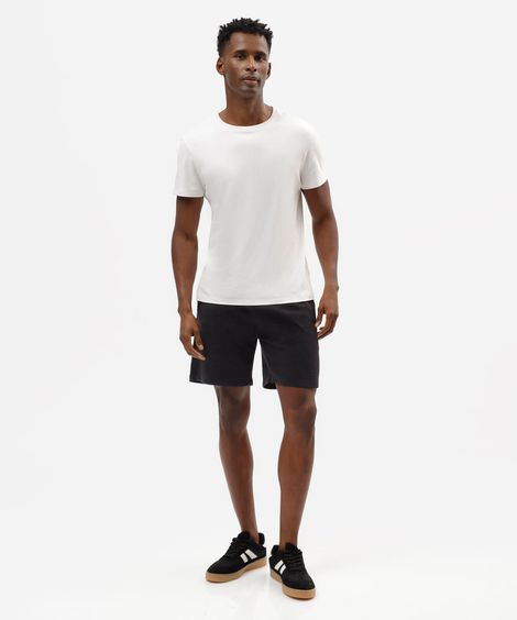 bermuda jogger masculina de moletom texturizada cinza