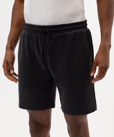 bermuda jogger masculina de moletom texturizada cinza