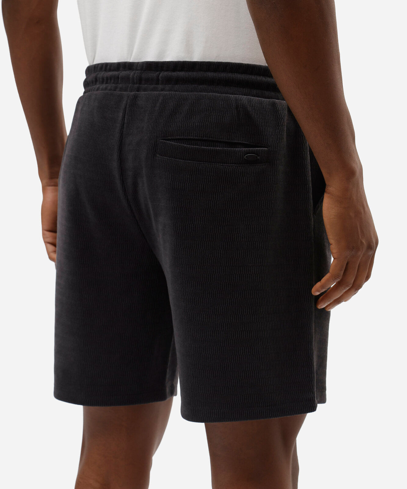 bermuda jogger masculina de moletom texturizada cinza