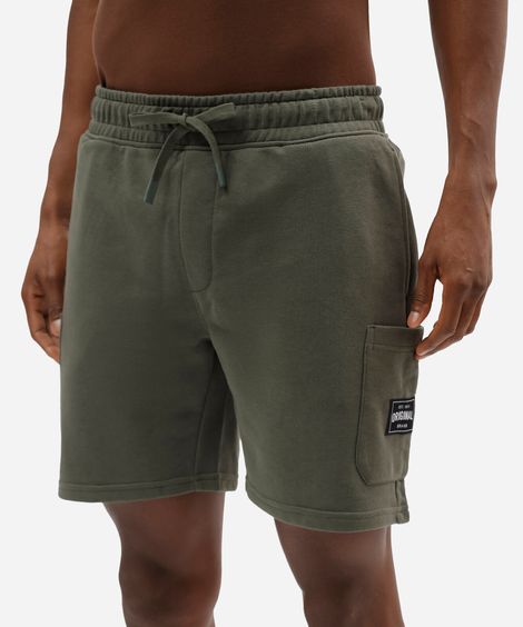 bermuda jogger masculina de moletom verde