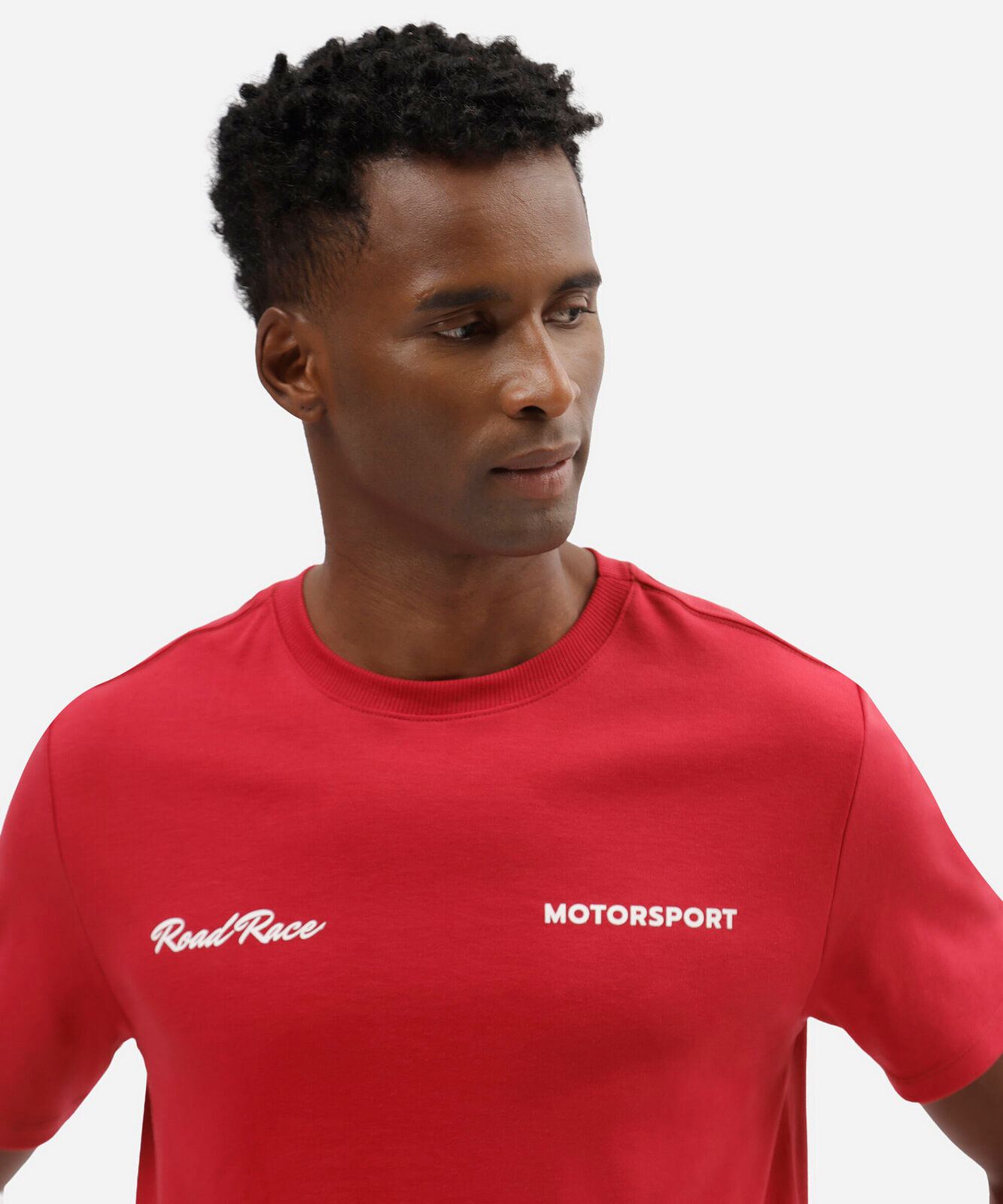 camiseta masculina com algodão manga curta estampada vermelha