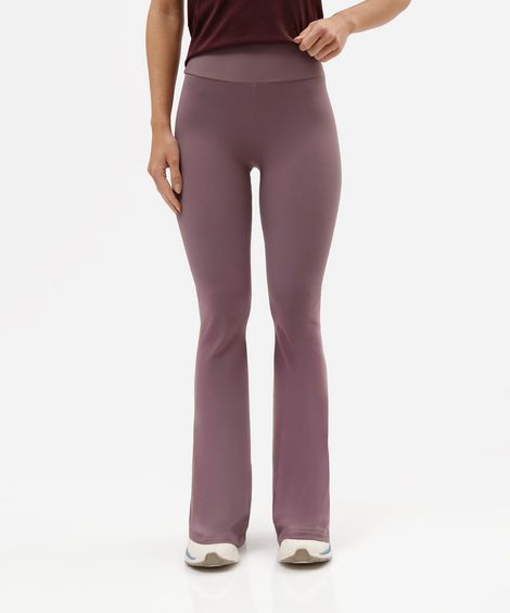 calça legging flare esportiva feminina de poliamida roxa