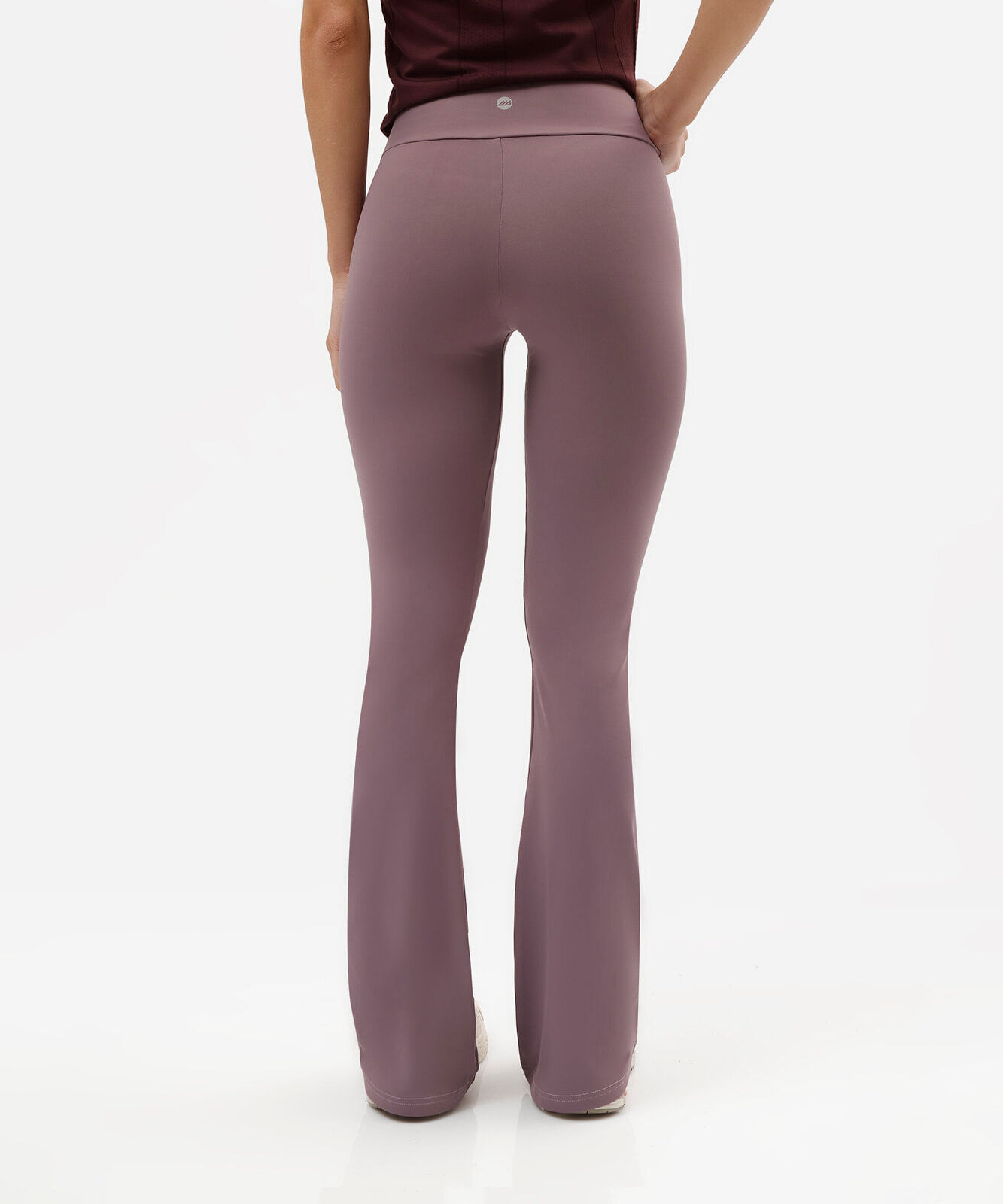 calça legging flare esportiva feminina de poliamida roxa