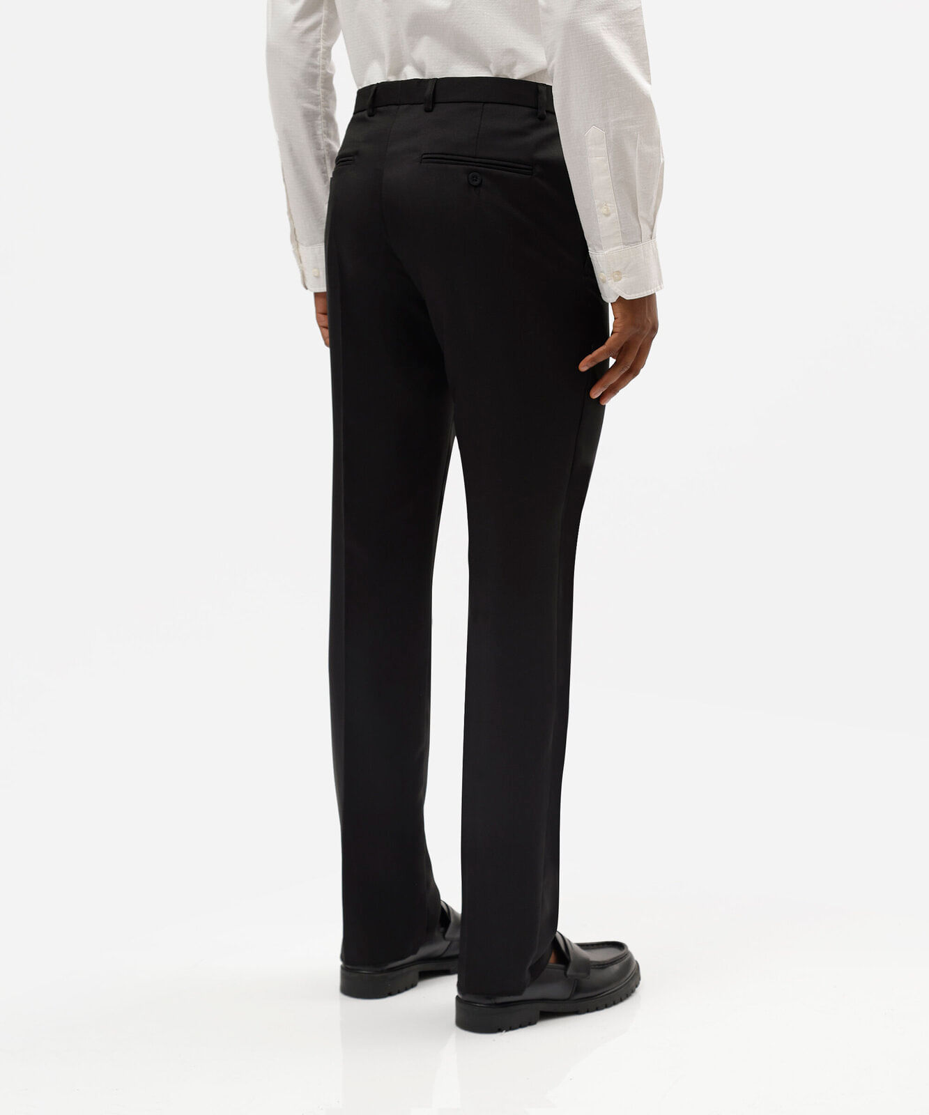 calça social reta de alfaiataria masculina preta
