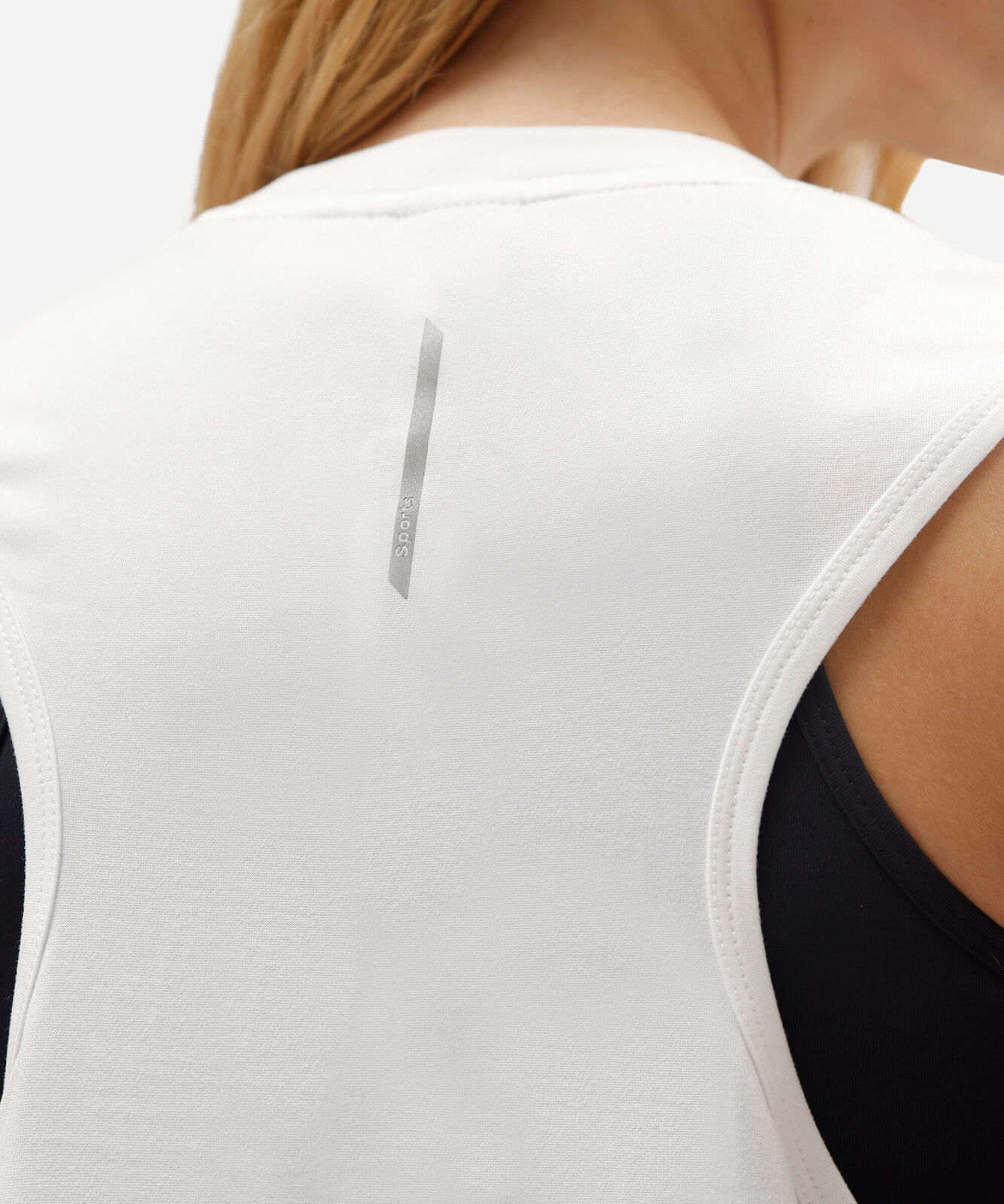 regata cropped esportiva feminina estampada branca