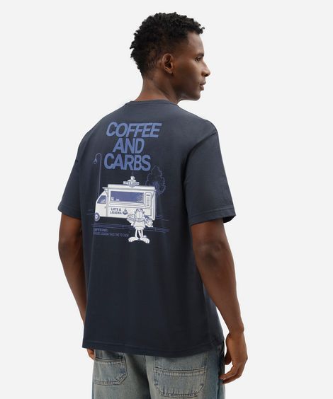 camiseta masculina de algodão manga curta garfield azul