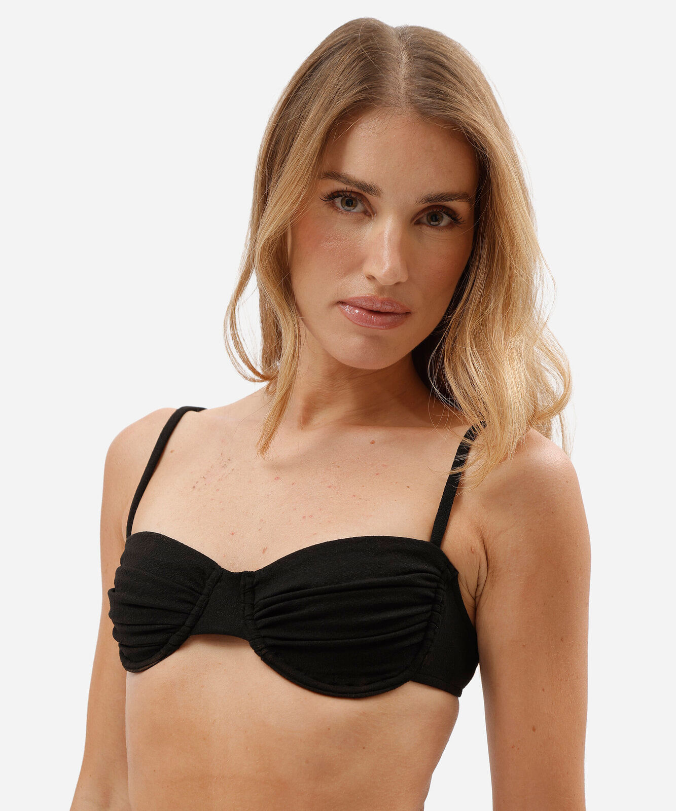 biquíni top balconet feminino texturizado preto