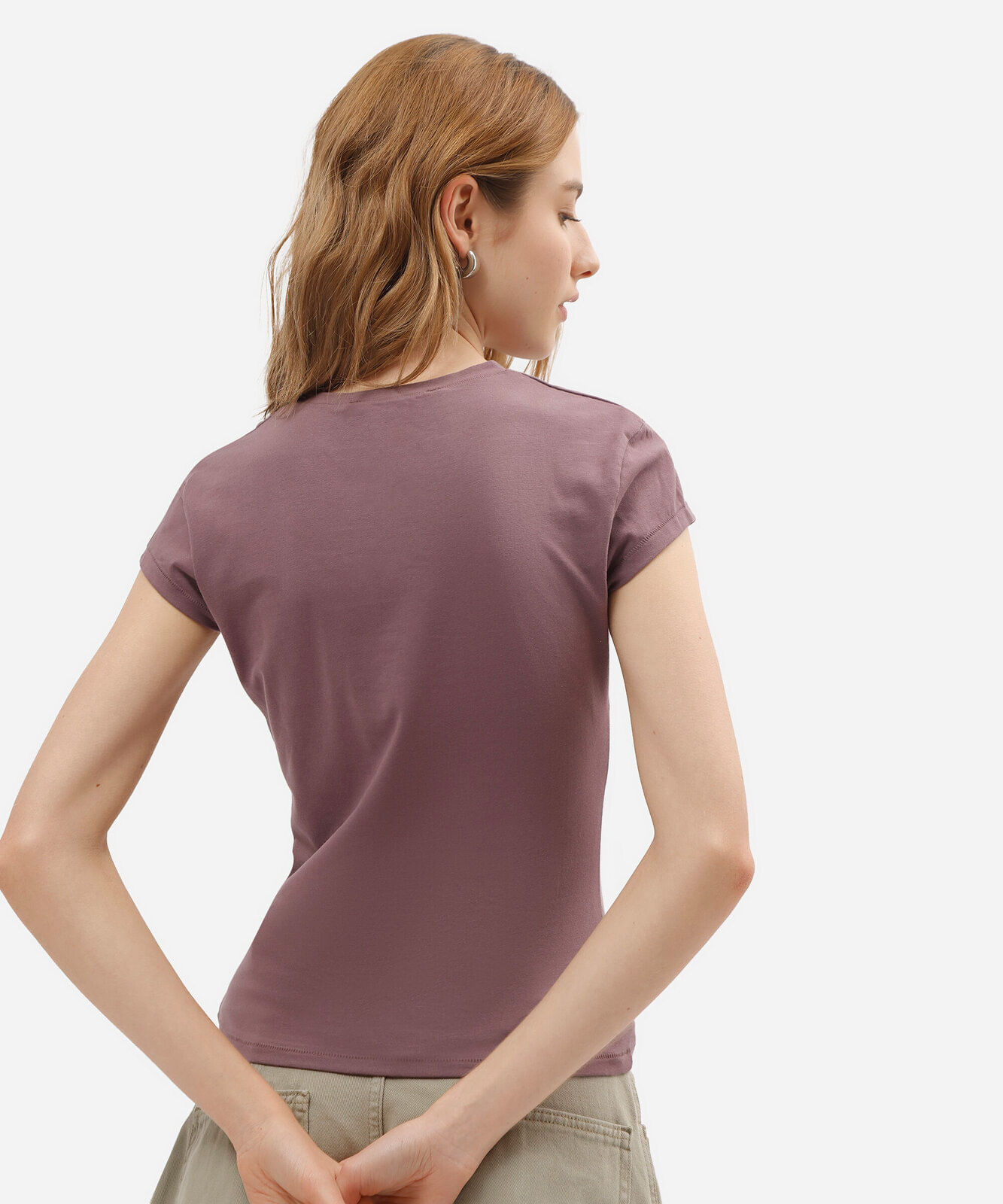 blusa básica feminina de algodão rosa