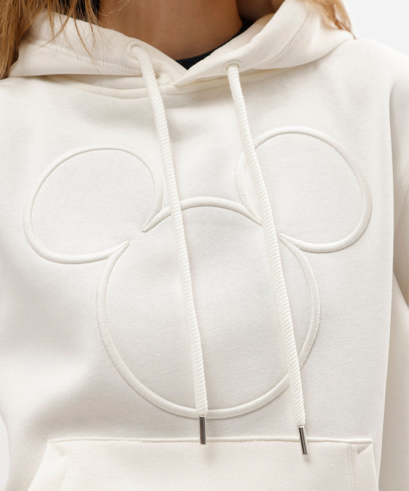 blusão feminino de moletom com capuz mickey off white