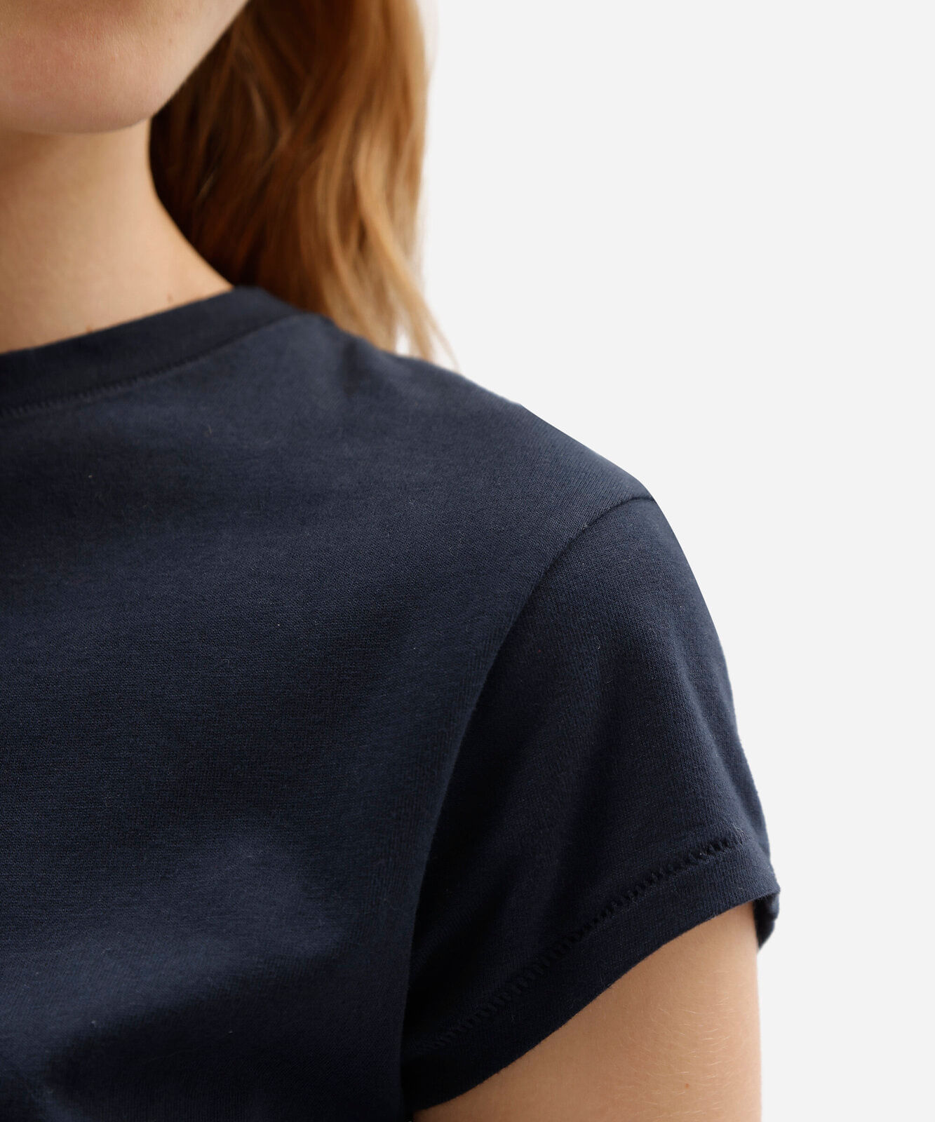 blusa básica feminina de algodão azul