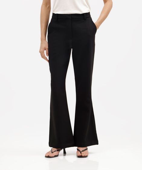 calça flare feminina de alfaiataria preta