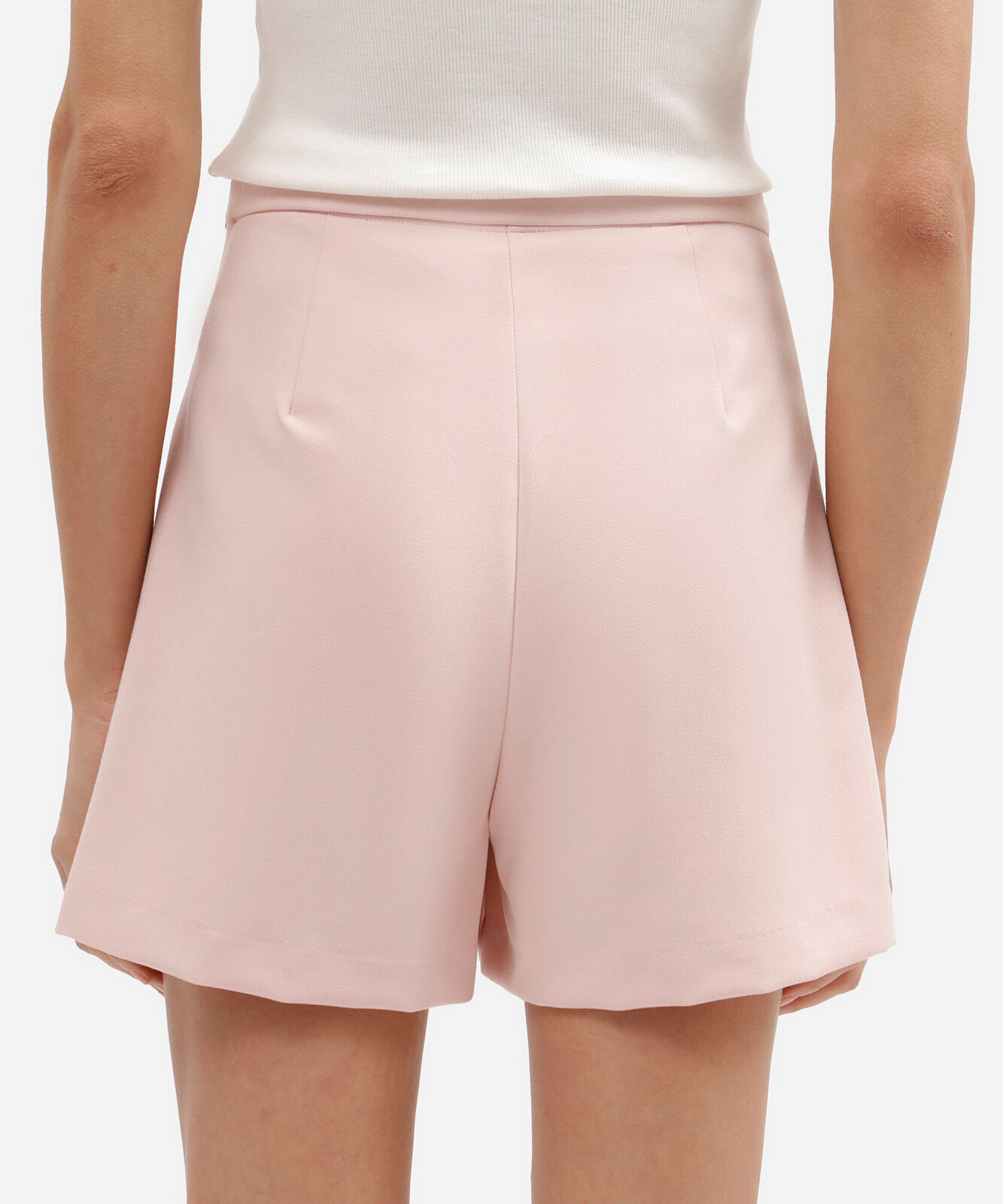 short saia de alfaiataria feminino com viscose rosa