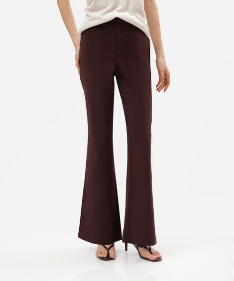 calça flare feminina cintura alta vinho