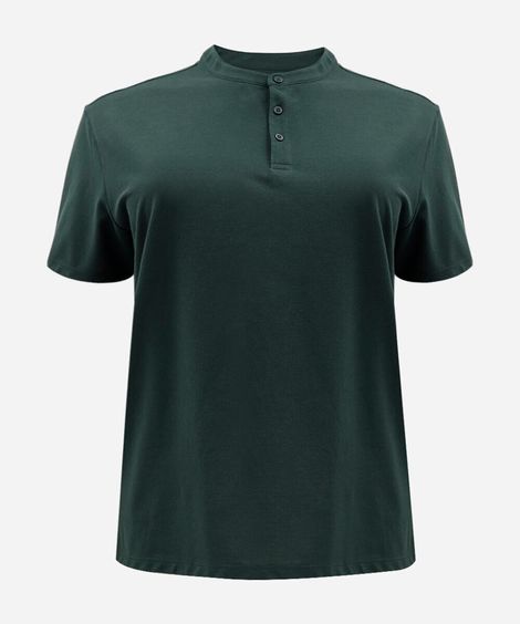 polo masculina plus size de algodão piquet verde