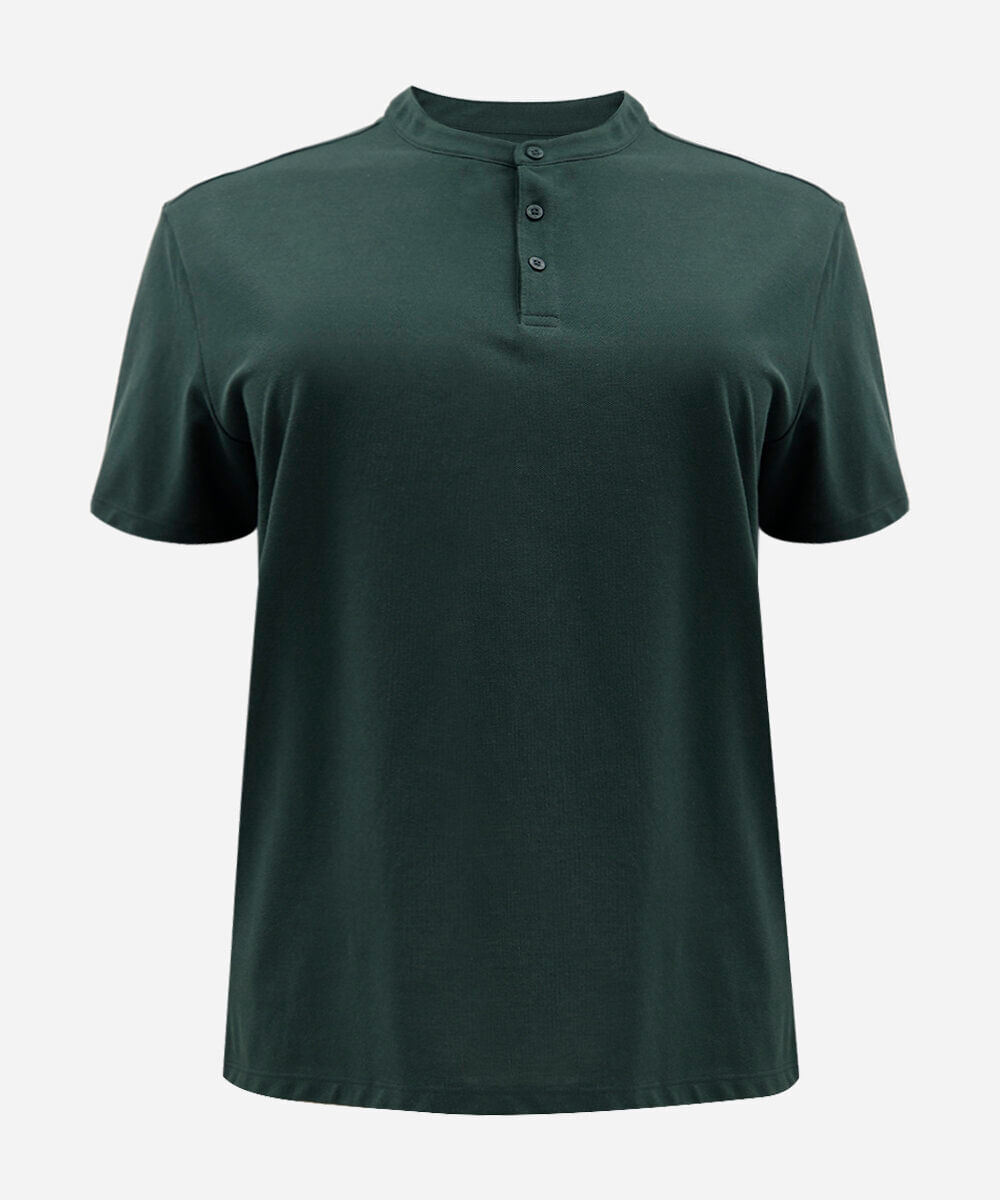 polo masculina plus size de algodão piquet verde
