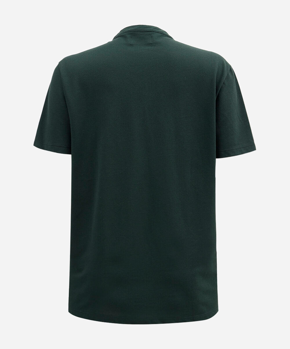polo masculina plus size de algodão piquet verde