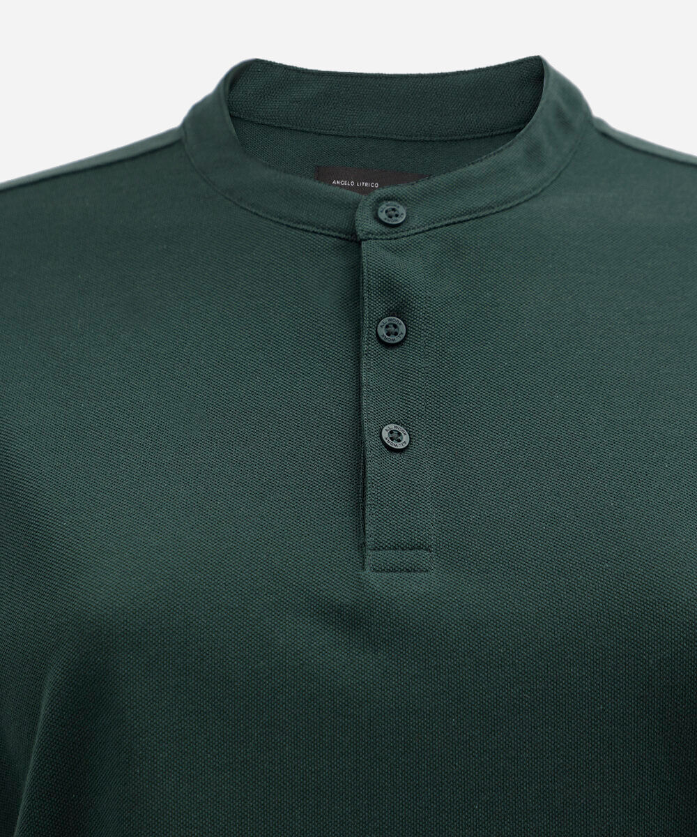 polo masculina plus size de algodão piquet verde