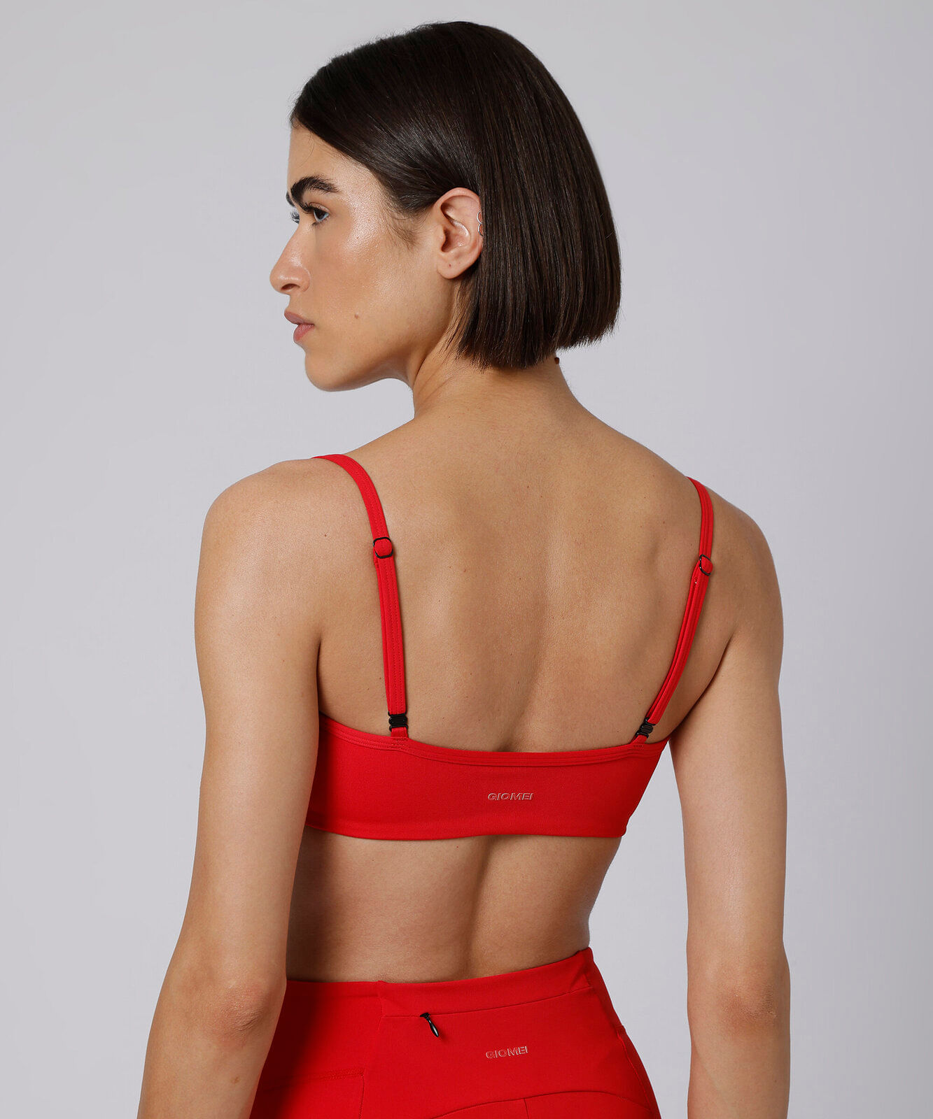 top esportivo feminino alça fina mindset giomei vermelho