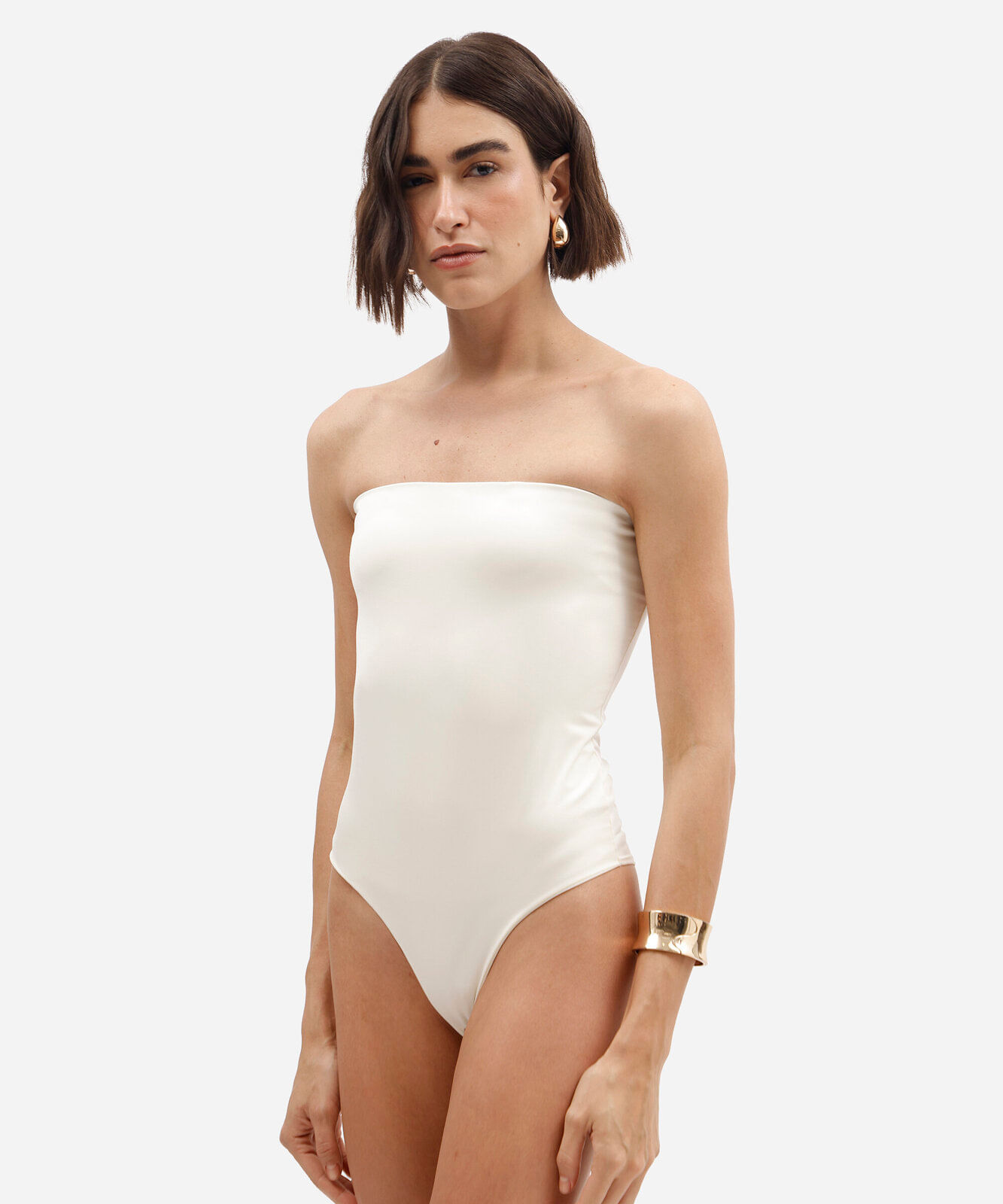 body sem alça feminino decote reto off white