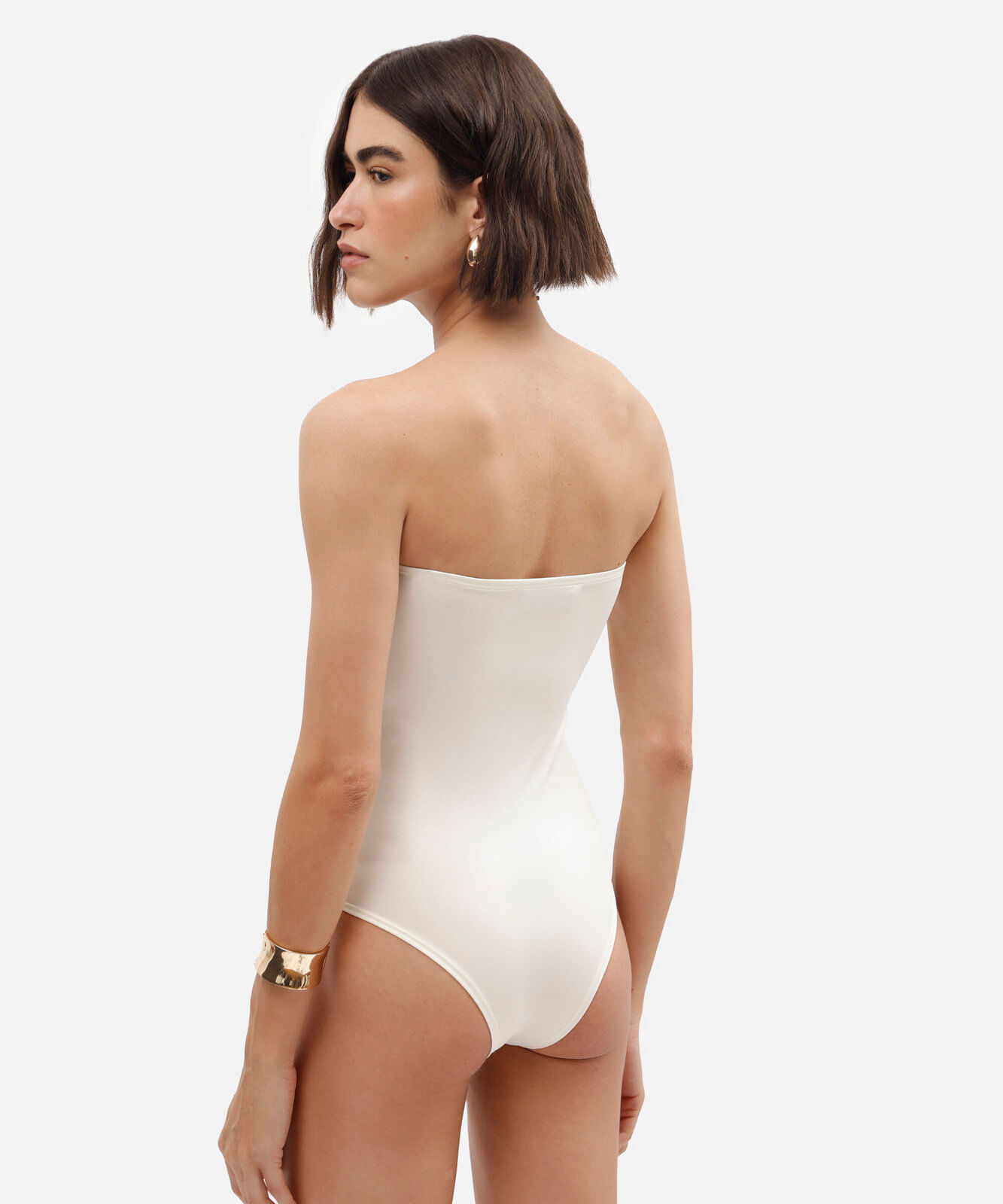 body sem alça feminino decote reto off white