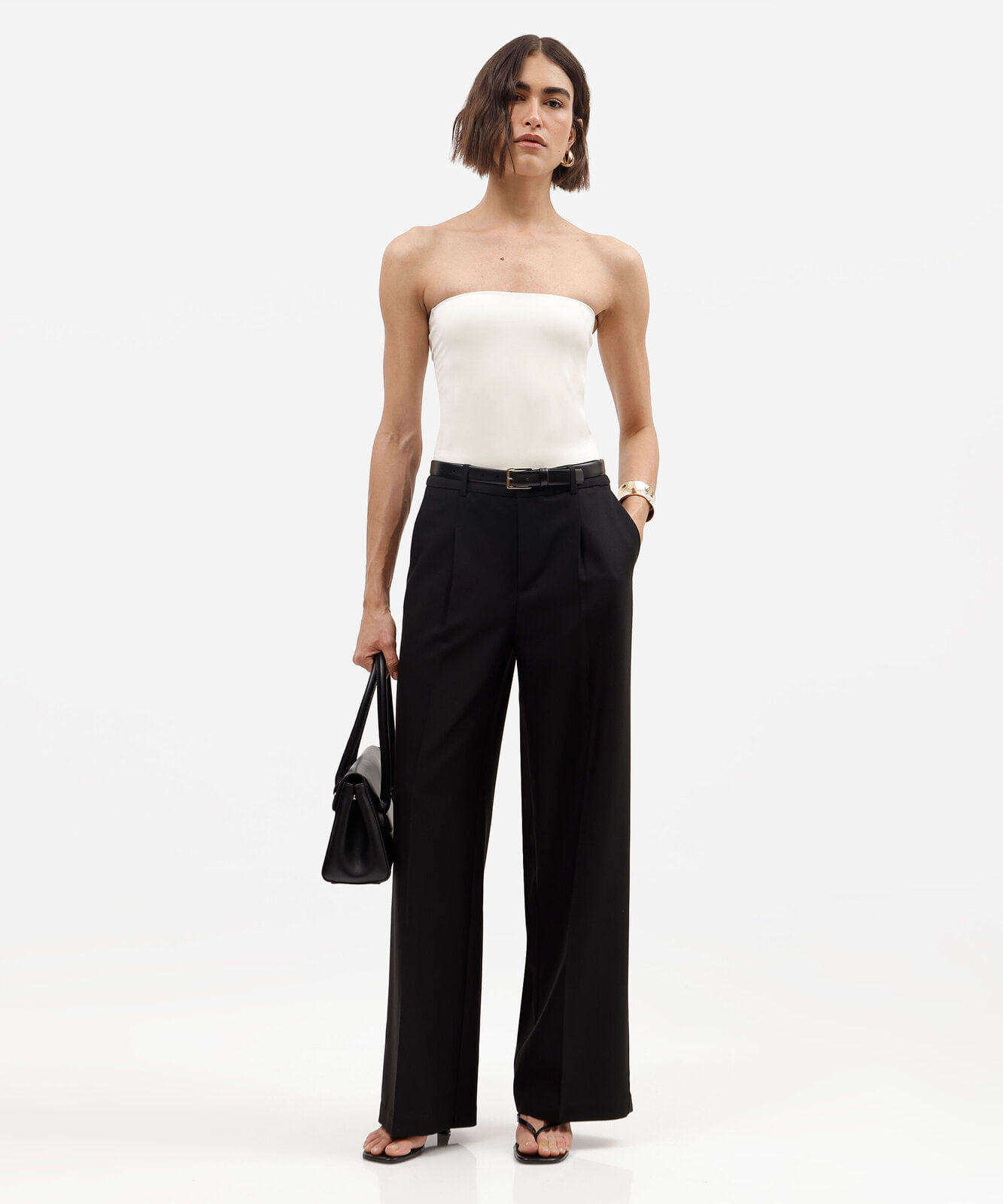 body sem alça feminino decote reto off white