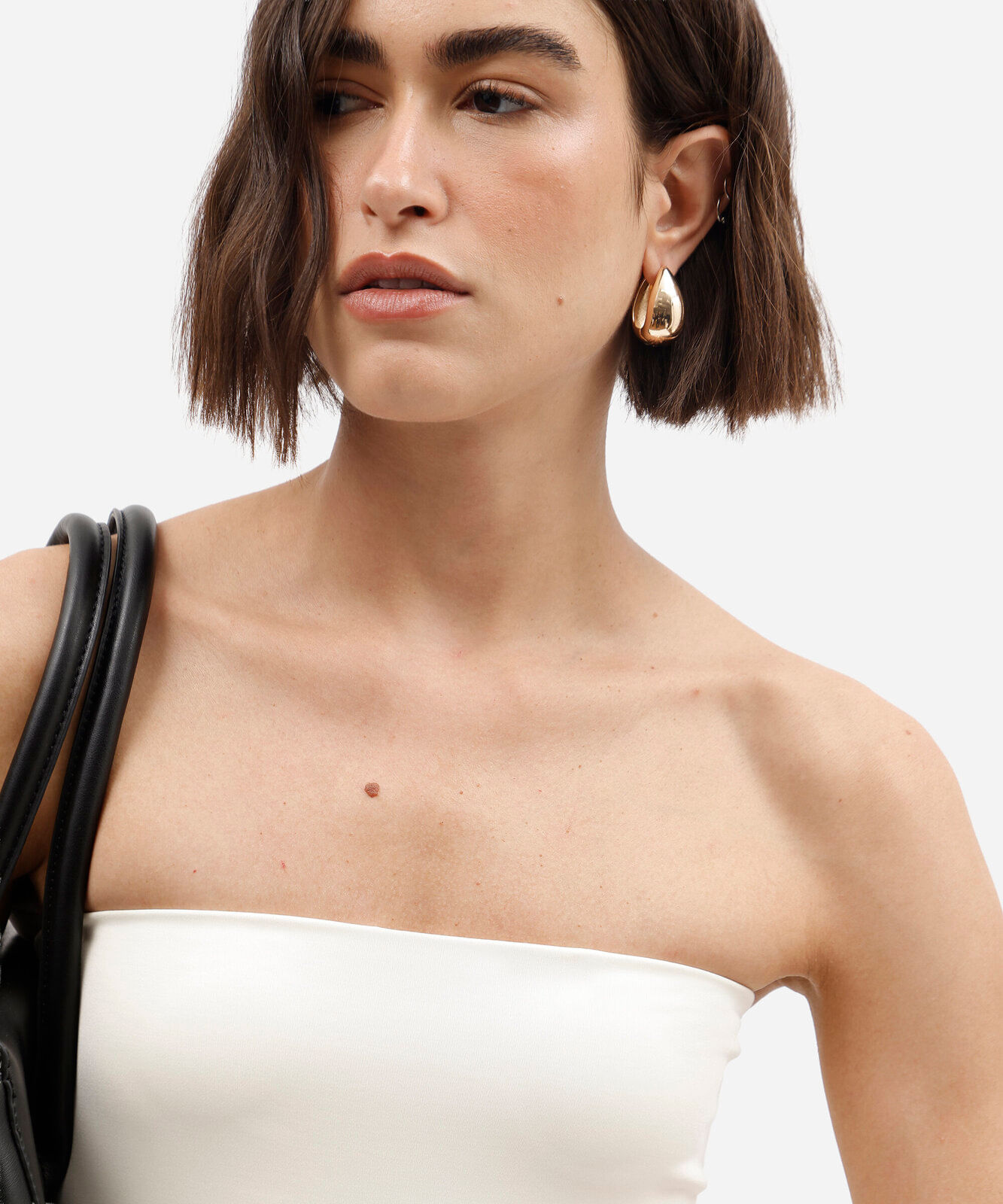 body sem alça feminino decote reto off white