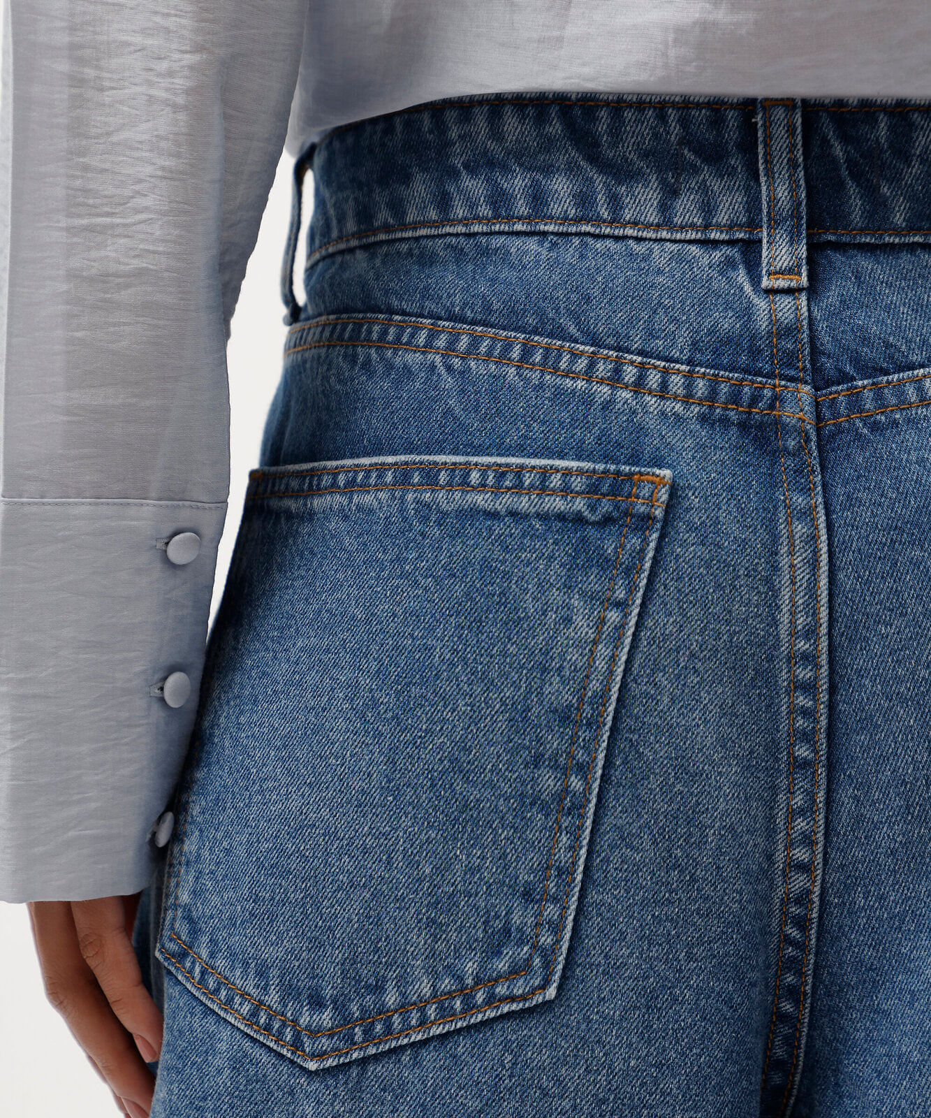 calça balonê feminina jeans cintura média azul