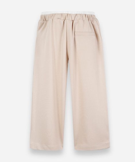 calça de viscose infantil cós duplo bege