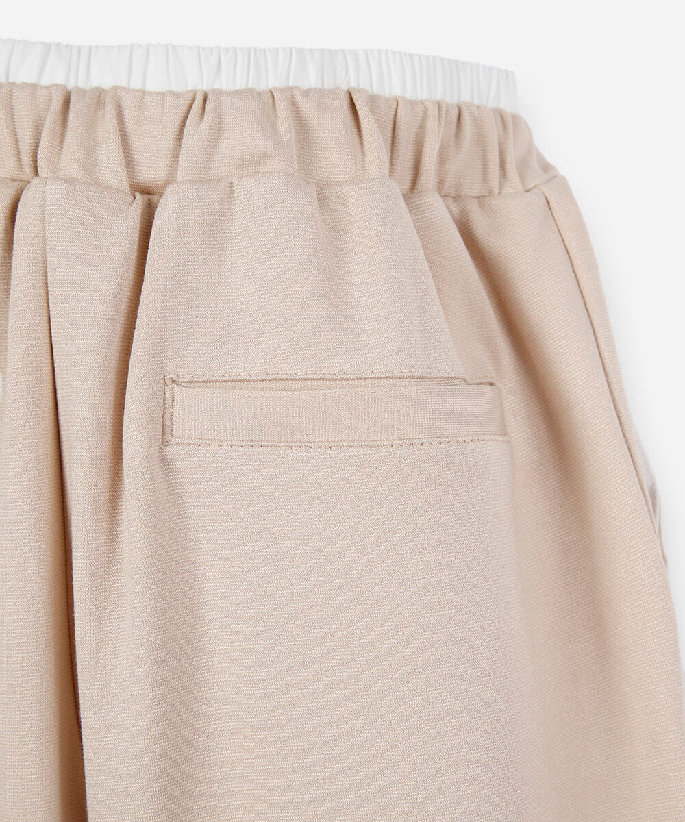 calça de viscose infantil cós duplo bege