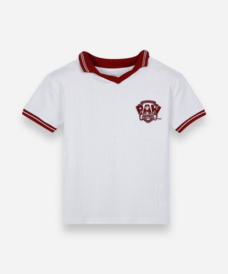 polo infantil com bordado patrulha canina off white