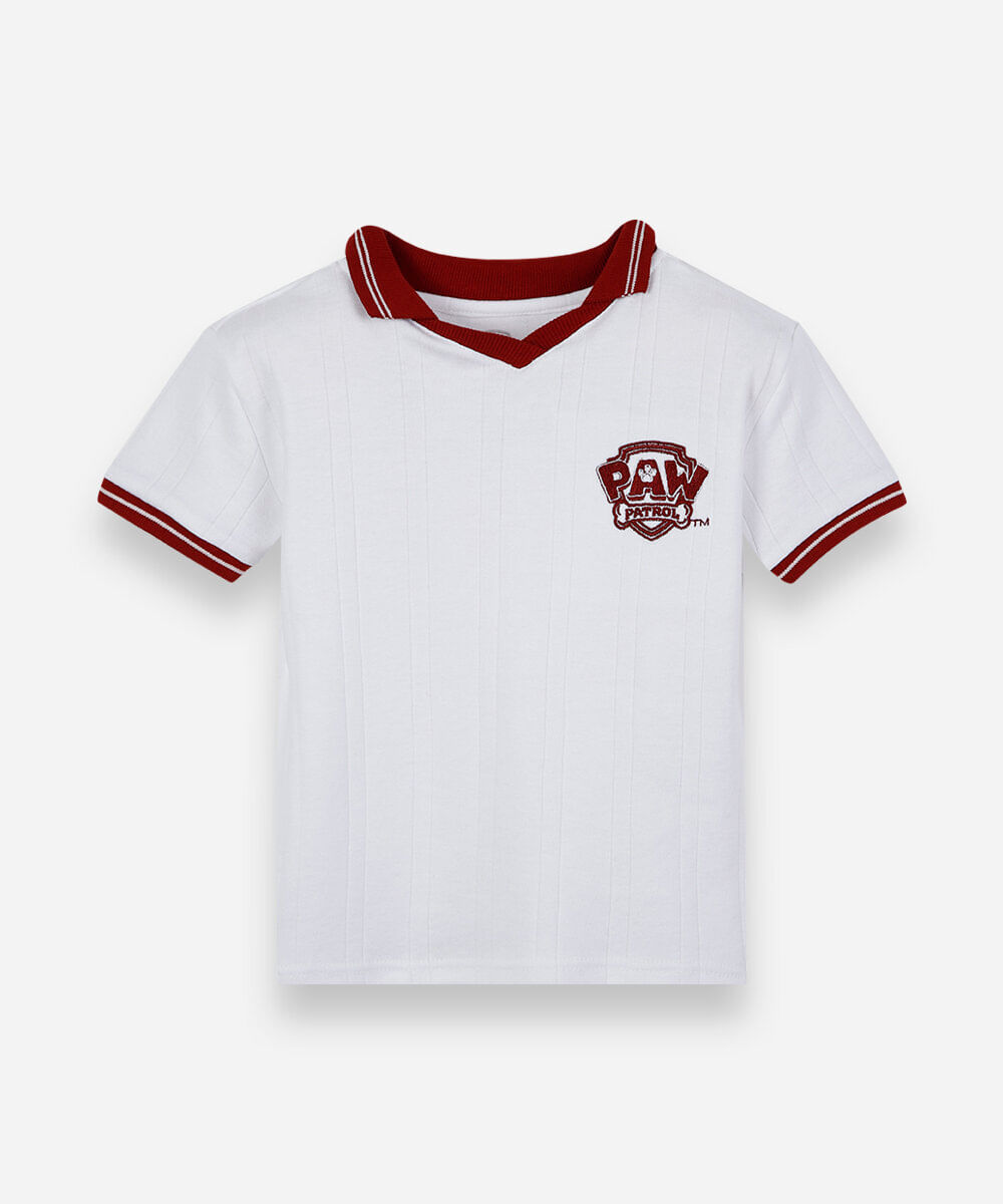 polo infantil com bordado patrulha canina off white