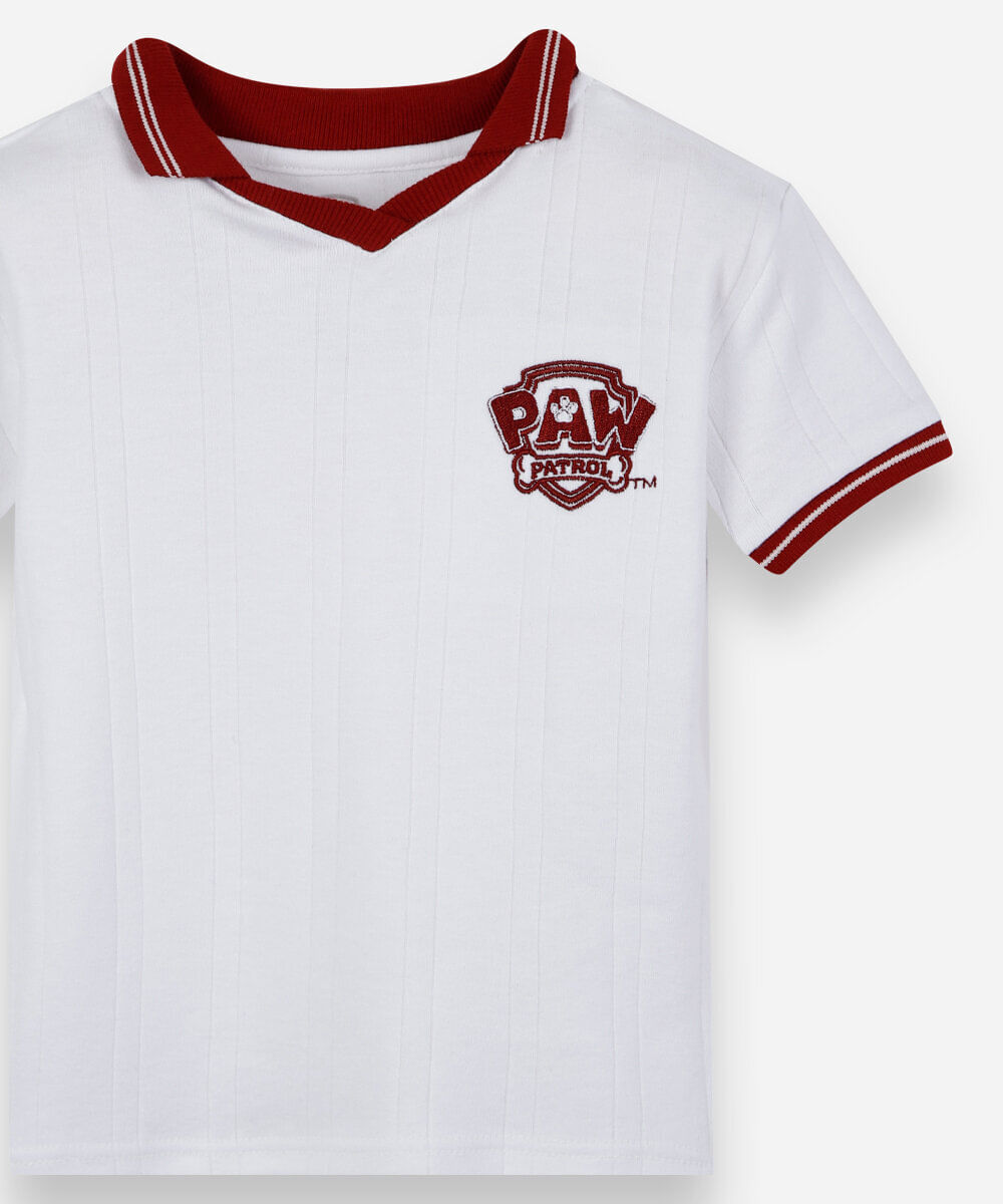 polo infantil com bordado patrulha canina off white