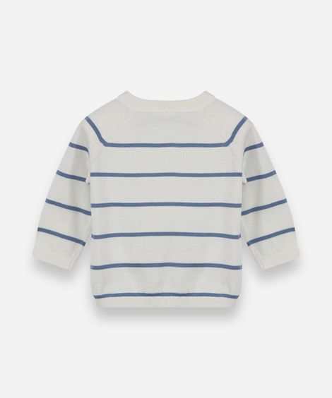 suéter de tricot infantil listrado off white