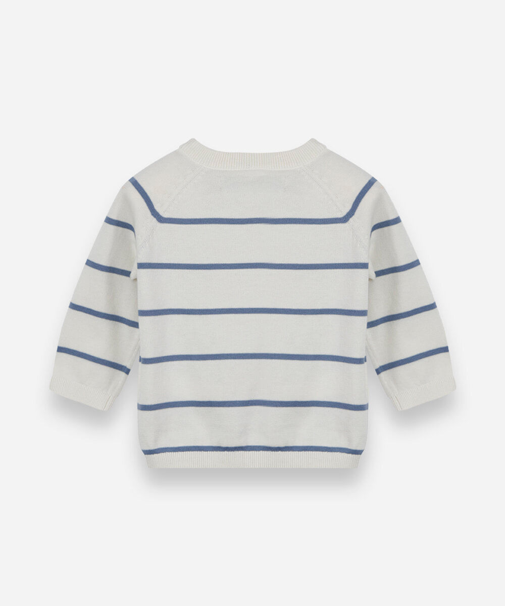 suéter de tricot infantil listrado off white