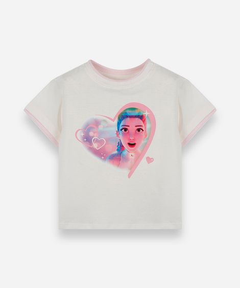 camiseta Infantil de algodão guerreiras do kpop off white