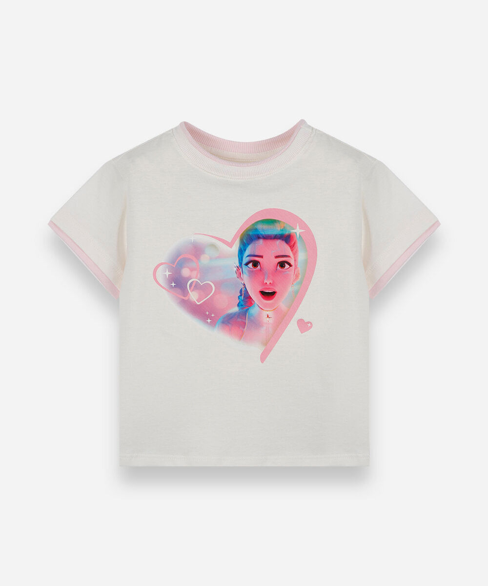 camiseta Infantil de algodão guerreiras do kpop off white