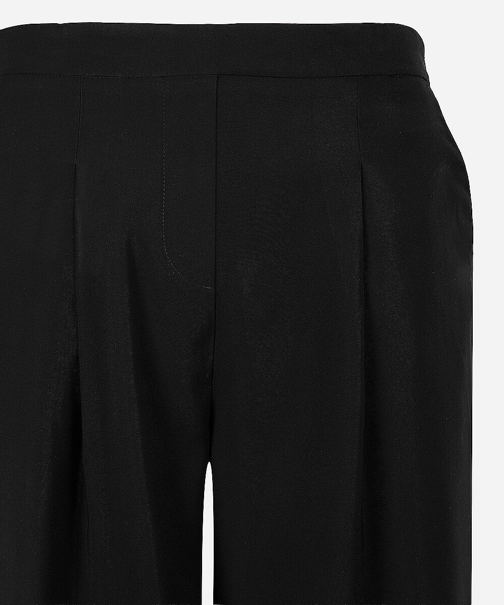 calça wide leg juvenil com viscose cós elástico preta