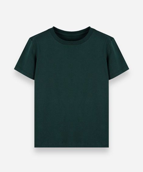 camiseta de algodão infantil manga curta básica verde