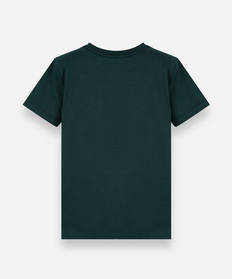 camiseta de algodão infantil manga curta básica verde